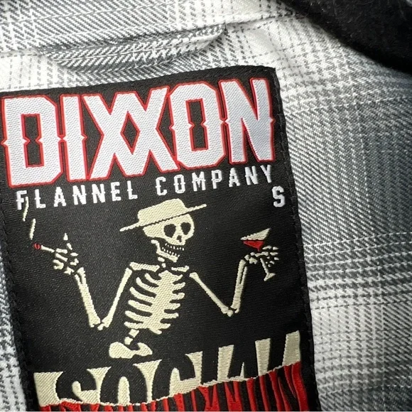DIXXON MLM Social Distortion Collaboration Flannel Button Down Shirt NWOT SM - Picture 8 of 16